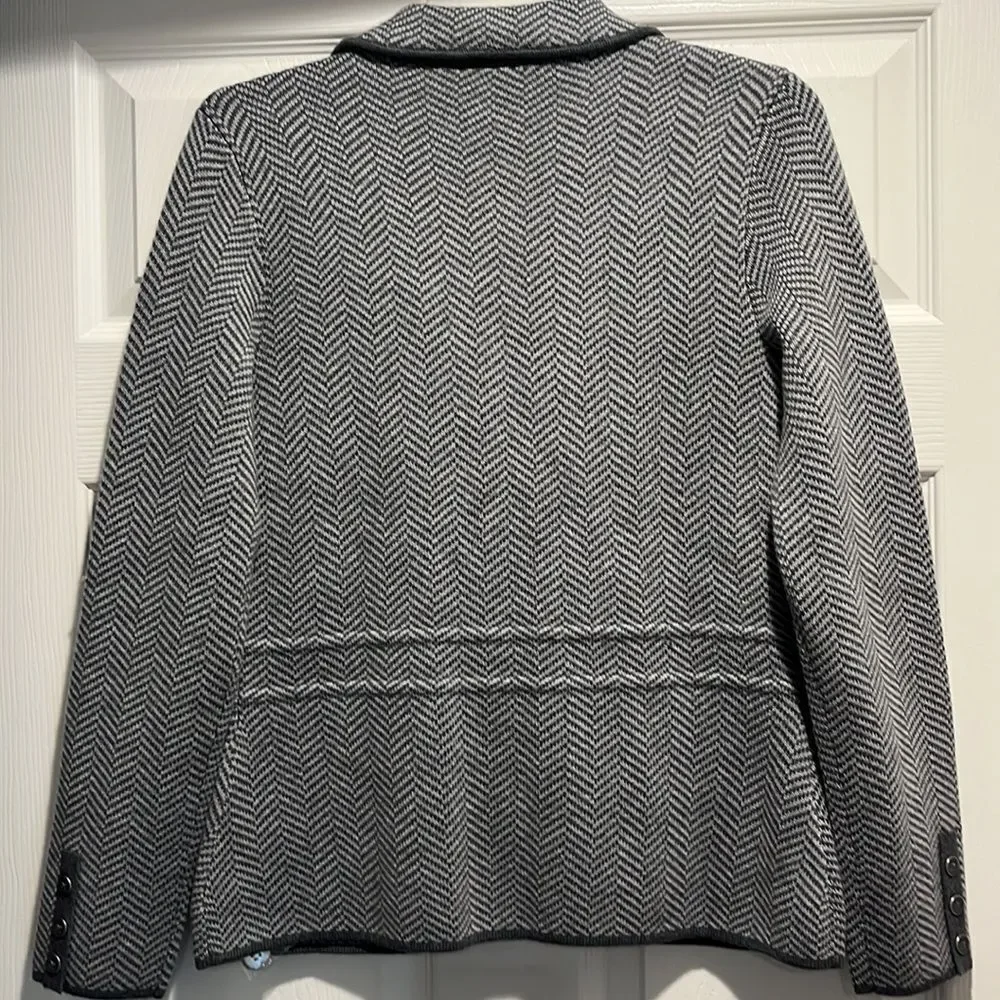 Talbots NWOT Herringbone Sweater Merino wool Blazer size XS. - Picture 4 of 9